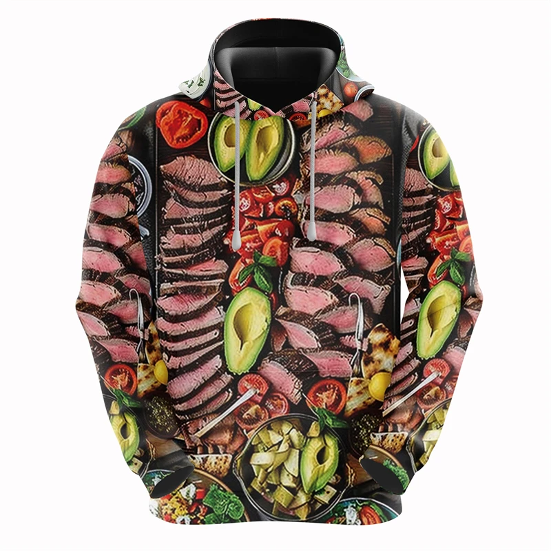 Funny Barbecue Graphic Hoodies Fashion Autumn Long Sleeve Men Women Party Reunion 3D Printed Hoodie Casual Oversized Sweatshirts