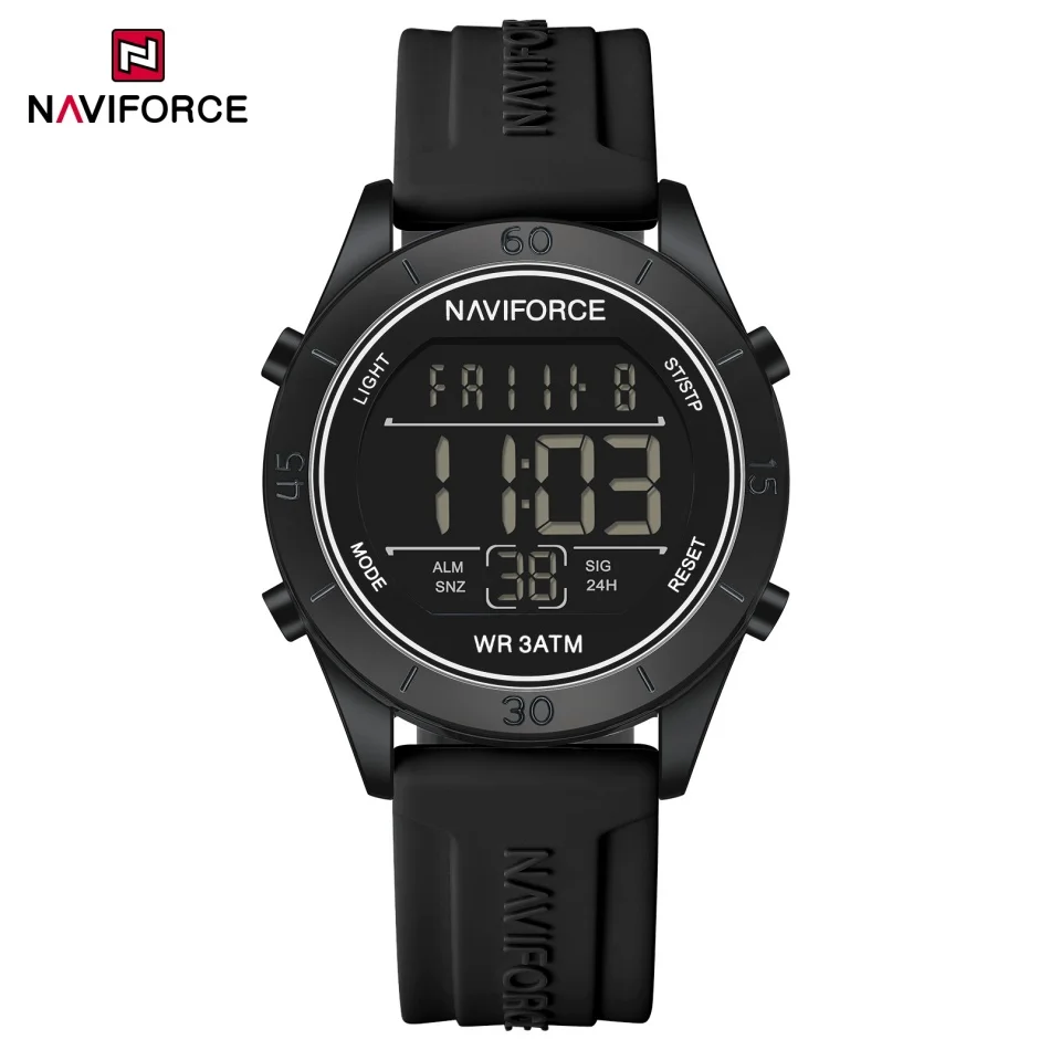 

New NAVIFORCE LCD Digital Fashion Sports Lady Watches Anti Circular Silicone Strap Electronic Clock Women's Classic Wrist Watch