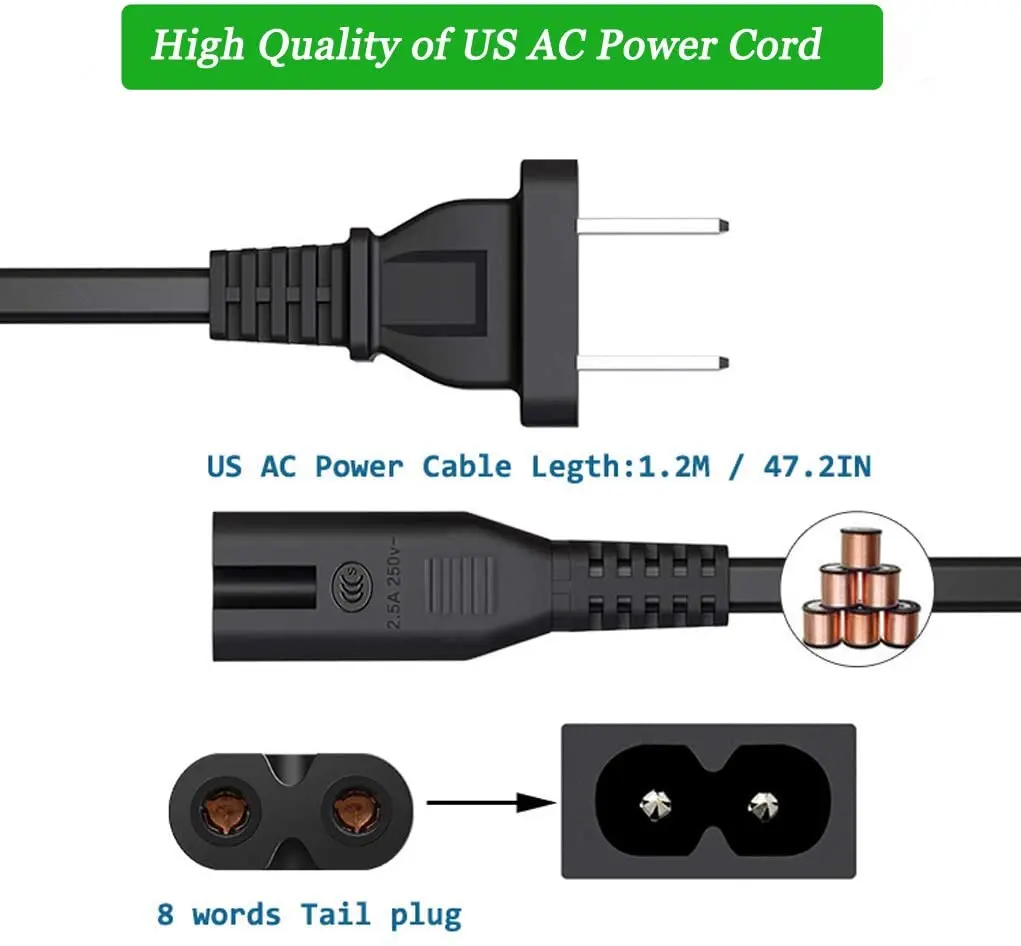 AC-L200 AC Power Adapter for Sony Handycam Camcorders DCR-SX40 SX44 SR45 SR47 SX63 SX65 SX85 DCR-DVD105 DVD108 DVD610 DCR-SR620