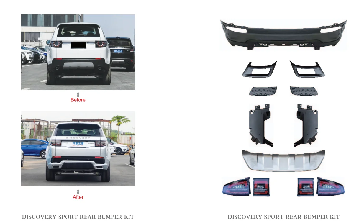 New Arrival For Discovery Sport Rear Bumper Kit For  Discovery Sport Facelift Car Body Parts Upgrade Body Kit