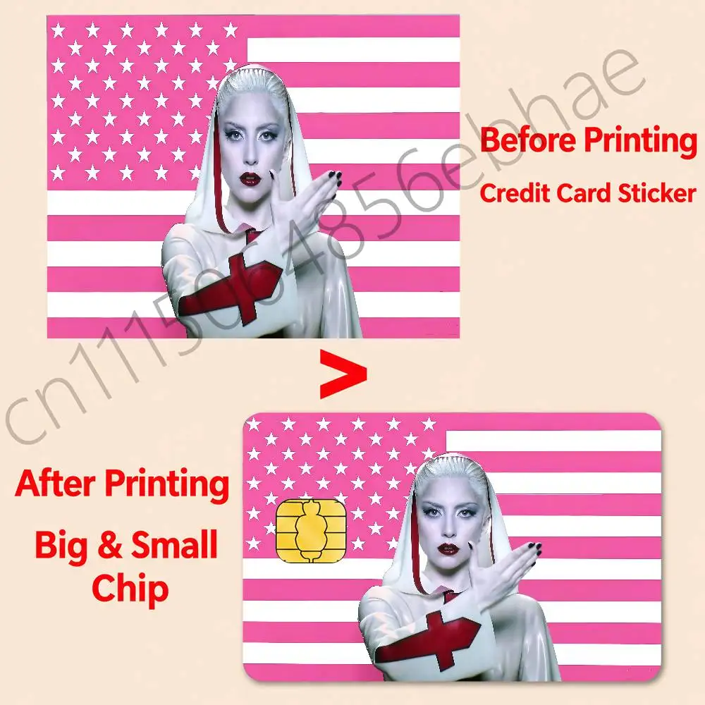FOR Lady Gaga Fashion Waterproof Anti-Scratch Card Skin Stickers Stylish Decor Covers for Credit Debit Cards