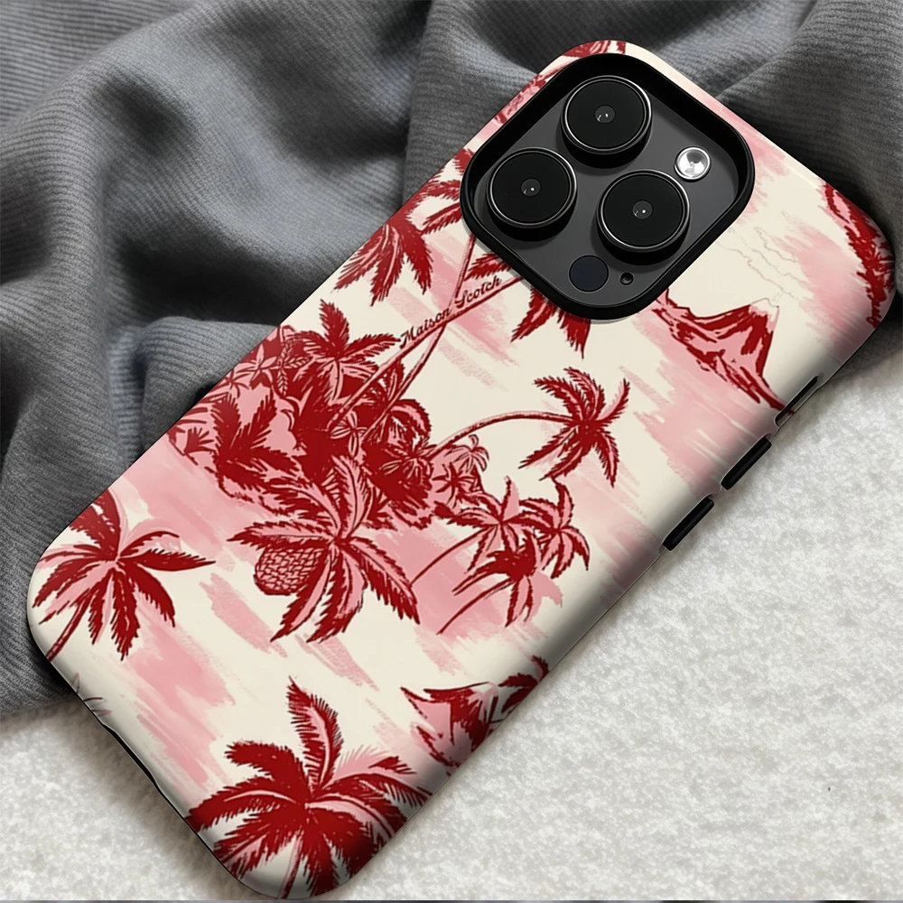 حافظة هاتف Pink Palms Phone17 يجب اقتناؤها لهاتف آيفون 17 16 15 14 13 12 Pro Max Plus غطاء خلفي مزدوج الطبقة #5