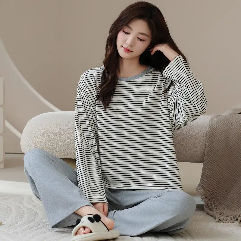 Hot 2026Spring Summer New Women Fashion Soft Skin Friendly Comfort Sleepwear Long Sleeve Casual Loose Outerwear Home Clothingset