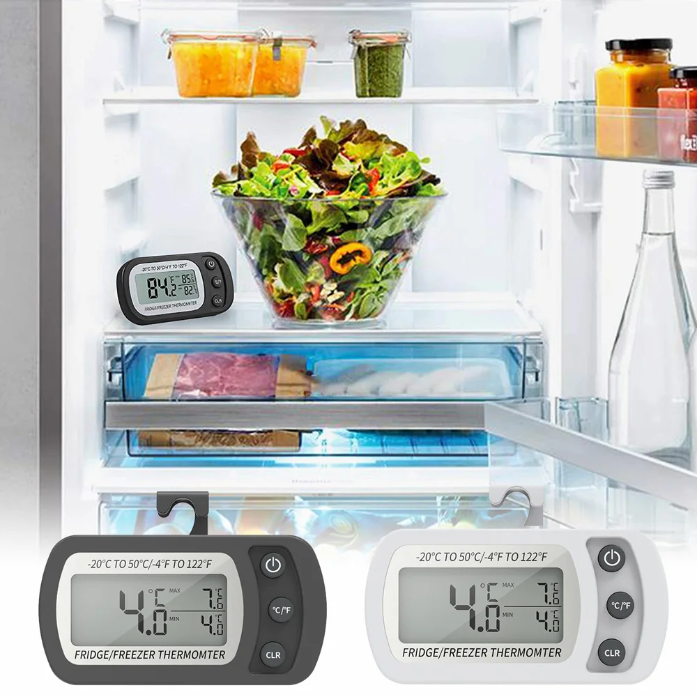 

LCD Display Magnetic Gauge Refrigerator Hanging Temperature Meter Fridge Kitchen Tool Freezer Thermometer