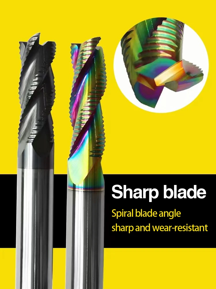 Coarse Milling Cutter, Tungsten Steel Milling Cutter, Square Milling Cutter, CNC Tool, 4 Slot, HRC60 Milling Cutter For Steel