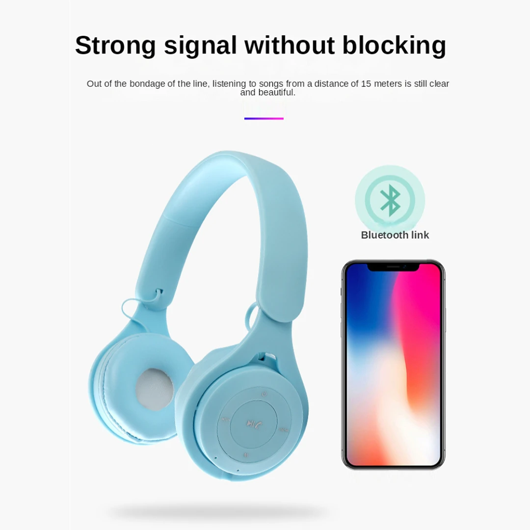 ヘッドフォン子供用ワイヤレスBluetoothイヤホンステレオ折りたたみ式ヘルメットゲーム用ヘッドセットオーバーイヤーヘッドフォンAndroid IOS用