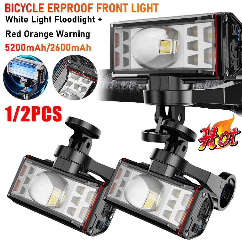

LED Bike Handlebar Flashlight Waterproof MTB Mountain Bike Lamp Outdoor Bike Headlight USB Rechargeable Bicycle Accessories New