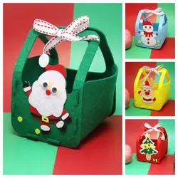 Non-woven Fabric DIY Xmas Candy Bag Christmas Tree House Decoracion Portable Elk Handbag Kriss Kringle Snowman