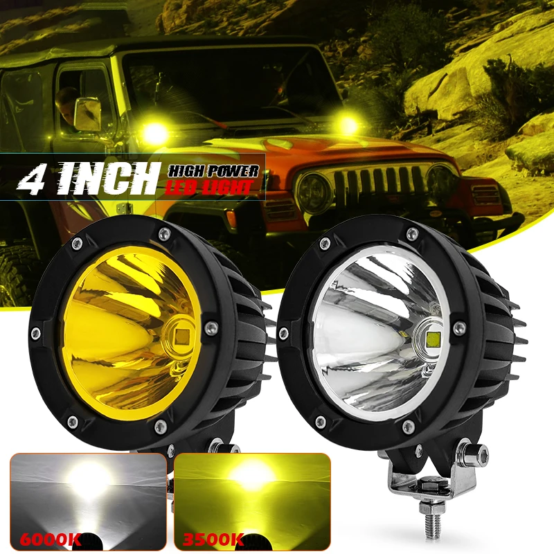 4 Inch Led Work Light Bar 12V Spotlights 4x4 Offroad Accessories LED Headlights Fog Lamp For Motorcycle Truck ATV