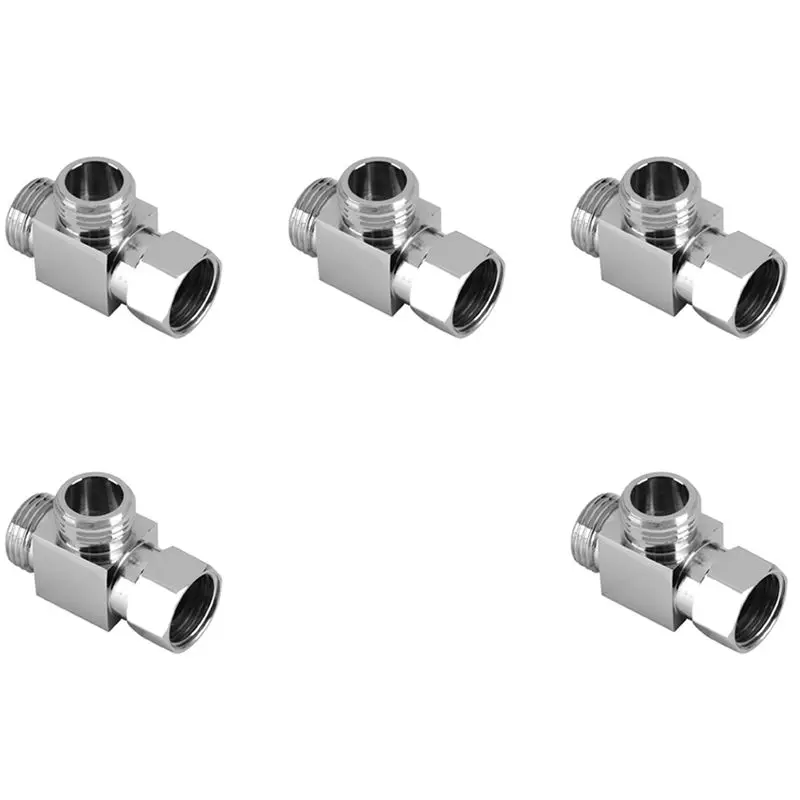 5X Brass 3 Way Water Diverter Adapter Quickly Installation Bathroom Shower Bidet Angle Replacement Valve Connector-A68E