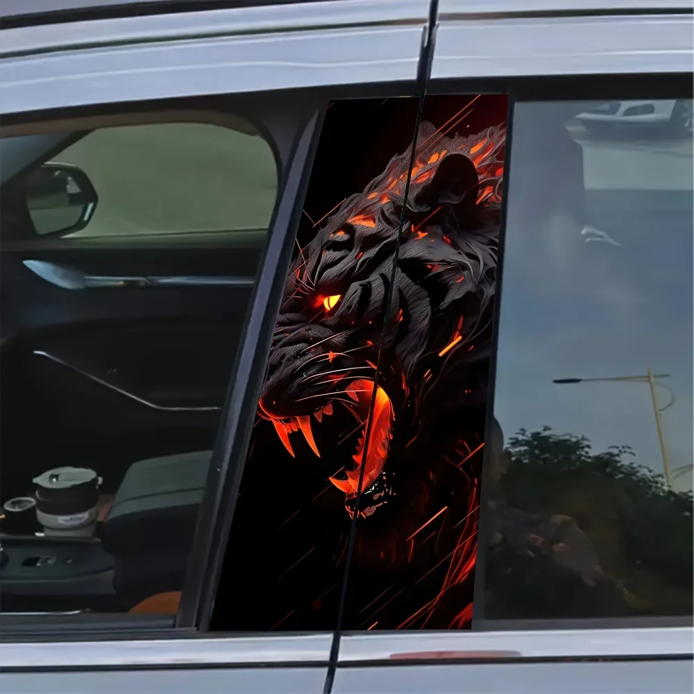 

2 упаковки ревущих автомобильных наклеек с тигром, прочные водонепроницаемые наклейки на бампер из ПВХ, легкие наклейки с царапинами, солнцезащитный клей, одноразовый