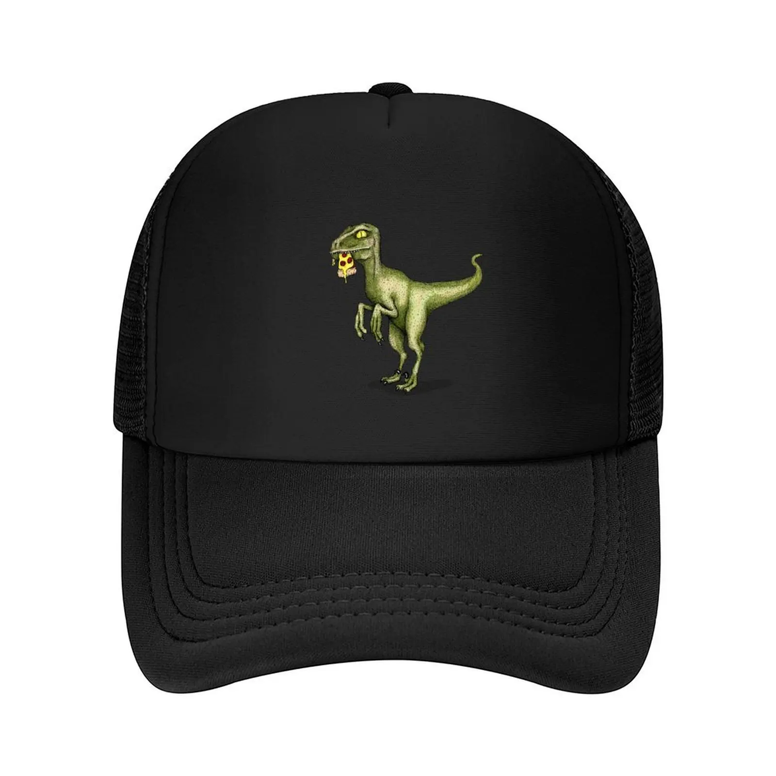 

Raptor dinosaur eating pizza slice Baseball Cap Beach Bag New Hat New In Hat Male hat Women Beach Fashion Men's