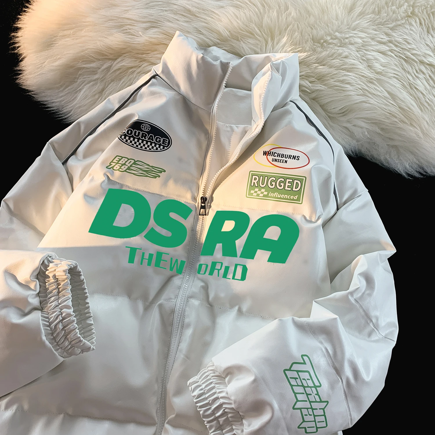 

Мужская зимняя утепленная куртка из искусственной кожи в байкерском стиле, гоночный костюм, хлопковое пальто в американском ретро-стиле, молодежная повседневная модная одежда