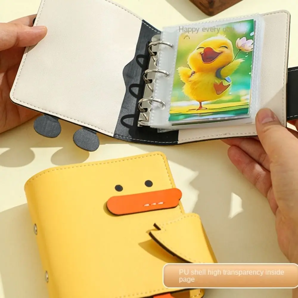 Yellow Duck Card Album 3-inch One Grid Postcard Storage Album Idol Theme Cartoon Design Photo Storage Album Collector's Item