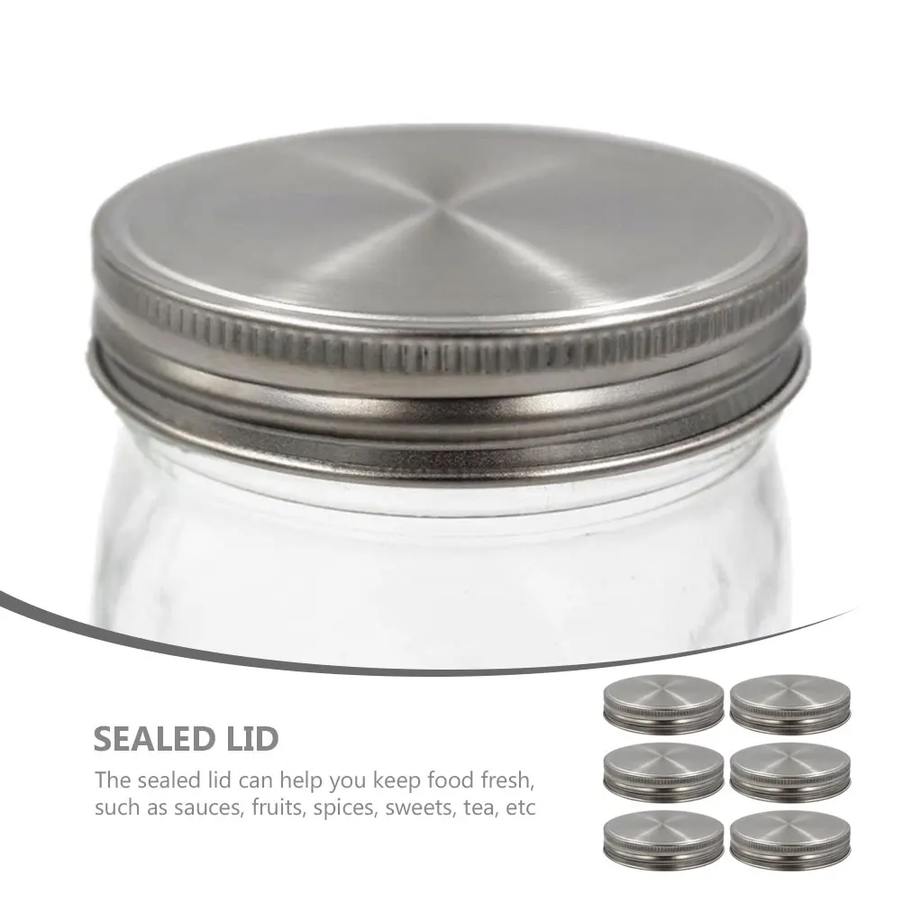 

6pcs Canning Lids Jar Lids Covers Leakproof Canning Lids Mason Storage Caps Replacements Food Grade Storage Covers Kitchen Tool