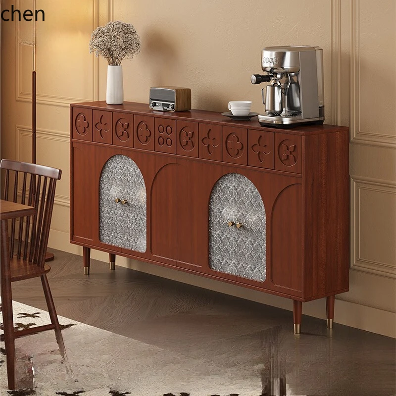 

HTT dining side cabinet retro style, large-capacity tea storage, living room storage, antique style against the wall