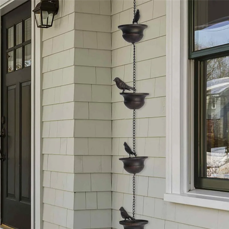 

1 Piece Mobile Bird Outdoor Rain Chain Outdoor Decoration Hanging Chain Mobile Birds On Cups Rain Chain Metal