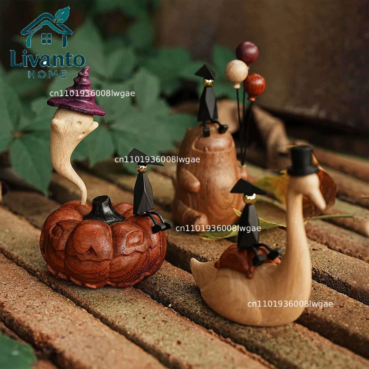 

Original Traveler Bud's Fantasy Paradise Pumpkin Ghost Solid Wood High-end Tabletop Home Ornament Birthday Gift