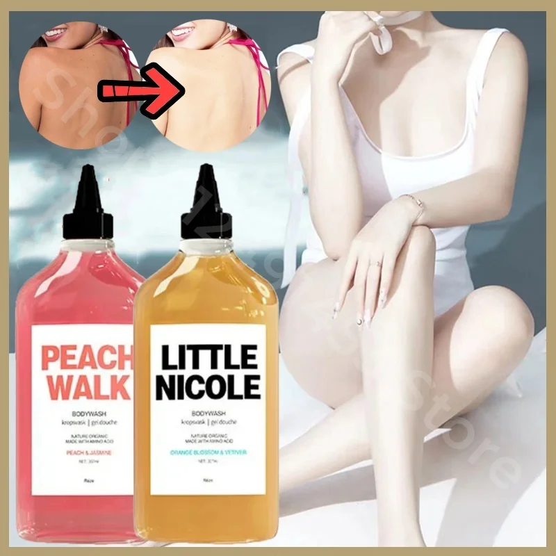 

307ml PEACH WALK LITTLE NICOLE BODYWASH Removed Chicken Skin, Acne, Anti Blemish Whitening Moisturizing Soft and Smooth