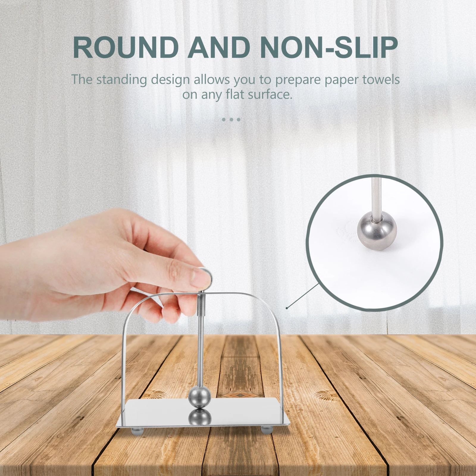 

Door-shaped Tissue Holder Napkin Organizer Serviette Rack Stand Paper Stainless Steel Flat Table