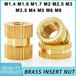 50-200pcs Brass Heat Insert Nut M1.6 M1.7 M2 M2.5 M3 M4 M5 M6 Female Thread Knurled Embedment Injection Nuts for 3D Printing