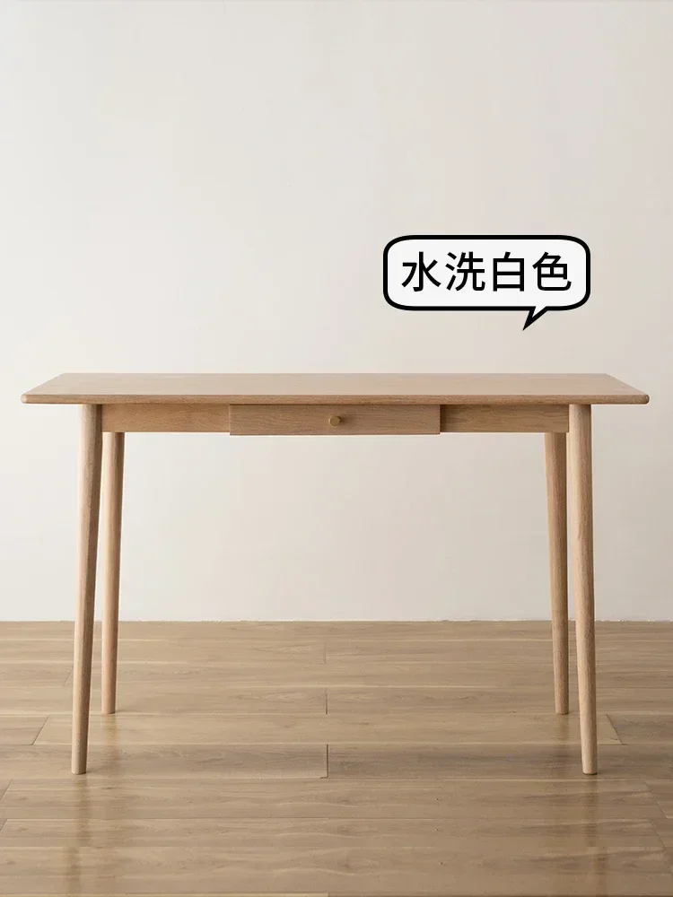 Solid Wood Small Desk Narrow Oak Study Table Simple Cherrywood Writing Desk Small Apartment Computer Desk gaming desk