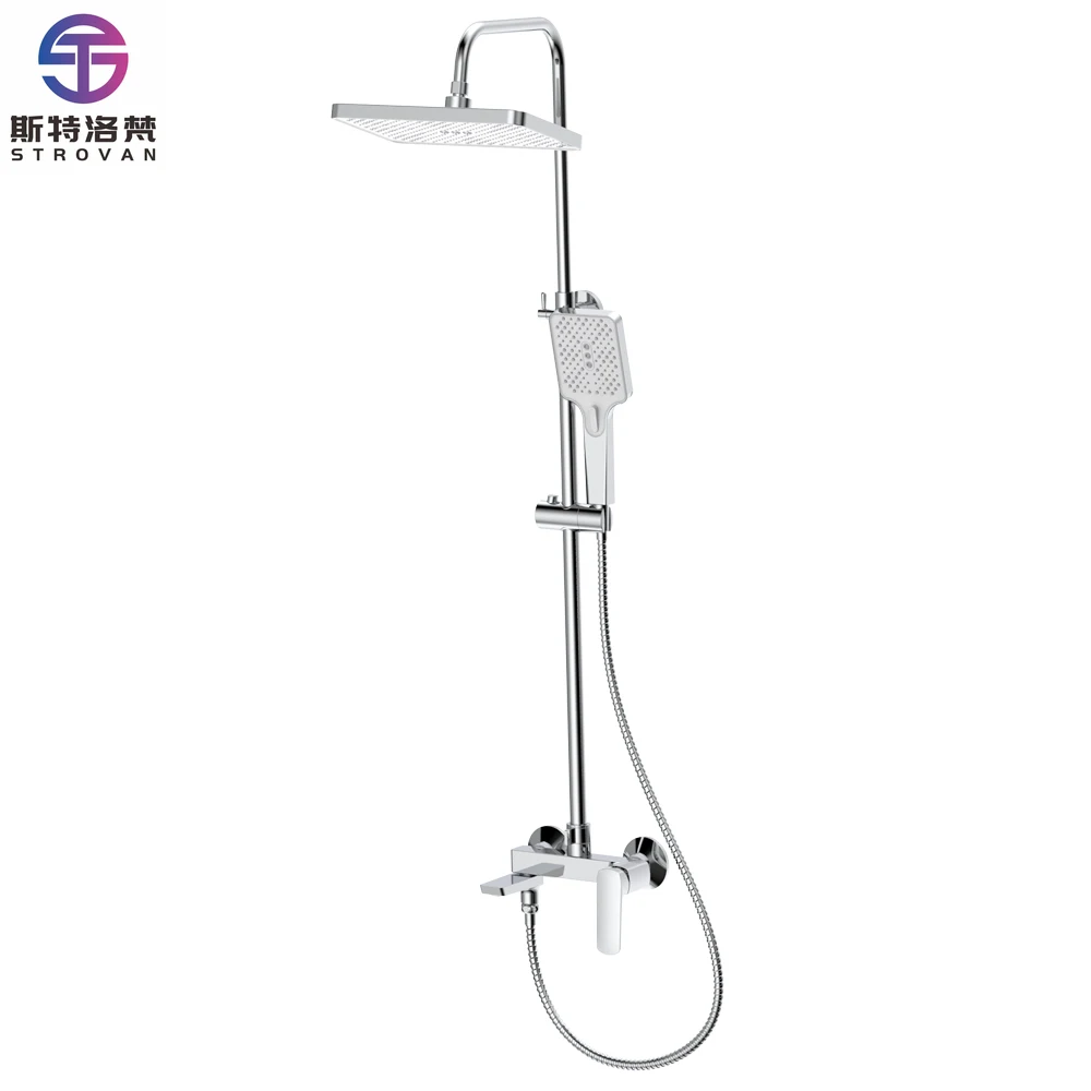 

Brass Three Function Shower Faucet with 180 Degree Rotating Bath Shower Set