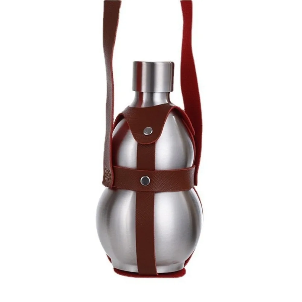 زجاجة مياه القرع المتينة المصنوعة من الفولاذ المقاوم للصدأ 250 500 1500 مللي غلاية مياه معدنية سعة كبيرة قارورة الورك القابلة لإعادة الاستخدام