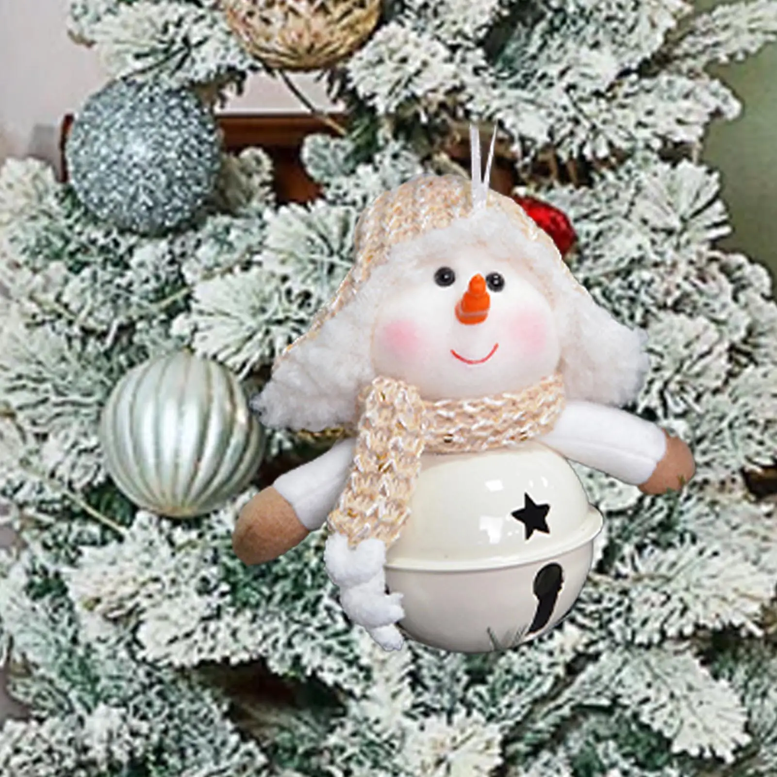 

Christmas Bells Decor Snowman Design Charm Christmas Ornaments For Home Winter Holiday Party Fall Fireplace Door Family