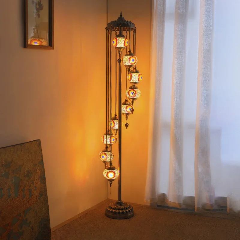 Retro floor lamp living room bedroom bedside vertical Indian-Pakistani style restaurant hotel tea room lighting