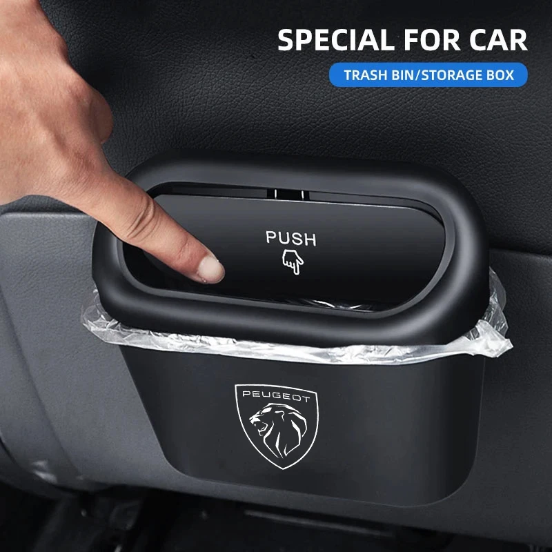 

Car Hanging Storage Box ABS Pressing Type Trash Car Accessories For Peugeot 307 308 408 508 RCZ CC SW 208 3008 2008 107 206 207