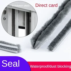 10M  Sealing Brush Strip Aluminium Alloy Door Window Soundproof Weather Stripping Seal for Dustproof Groove Gap Filler Blocker