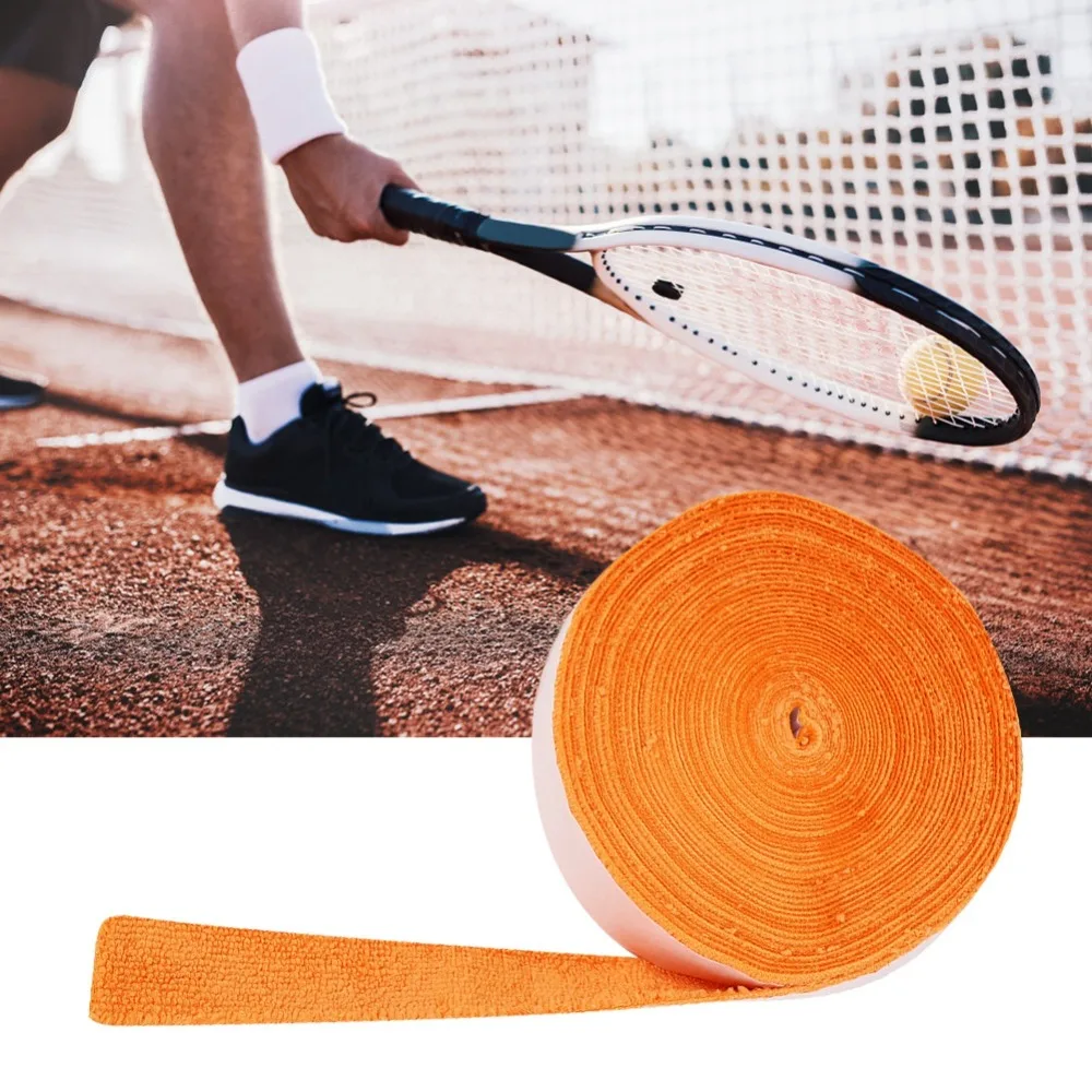 

Polyester Fiber Racket Grip Tape Sweat Absorption 10M Badminton Racket Grip Breathable Racquet Towel Grip Racquet Wraps