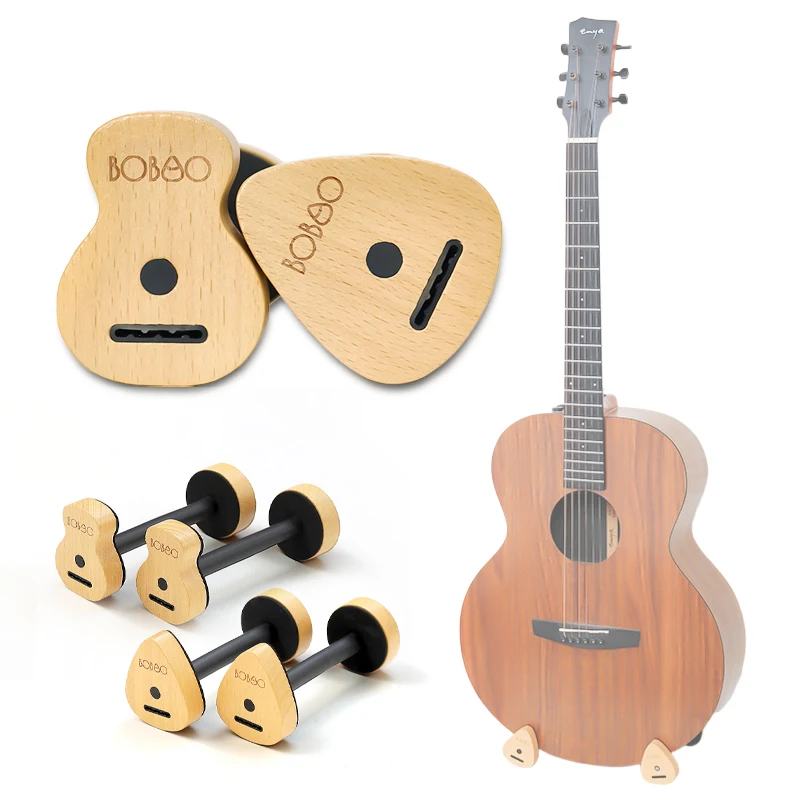 Portable Guitar Stand Wooden Stands Pick Holder Adjustable Spacing 2 Sizes for Acoustic/Classical Guitar, Guitar Accessories