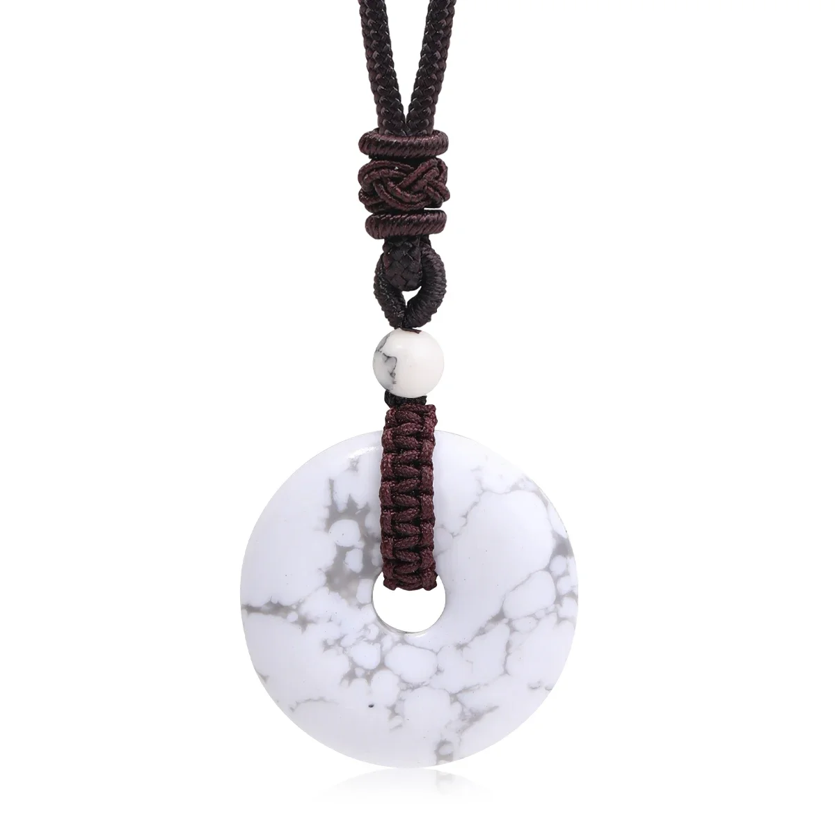 Naturstein Amethyst Tigerauge Halskette Anhänger Modische Herren- und Damenhalskette Friedensknoten Chinesischer Knoten Halskette Geschenk