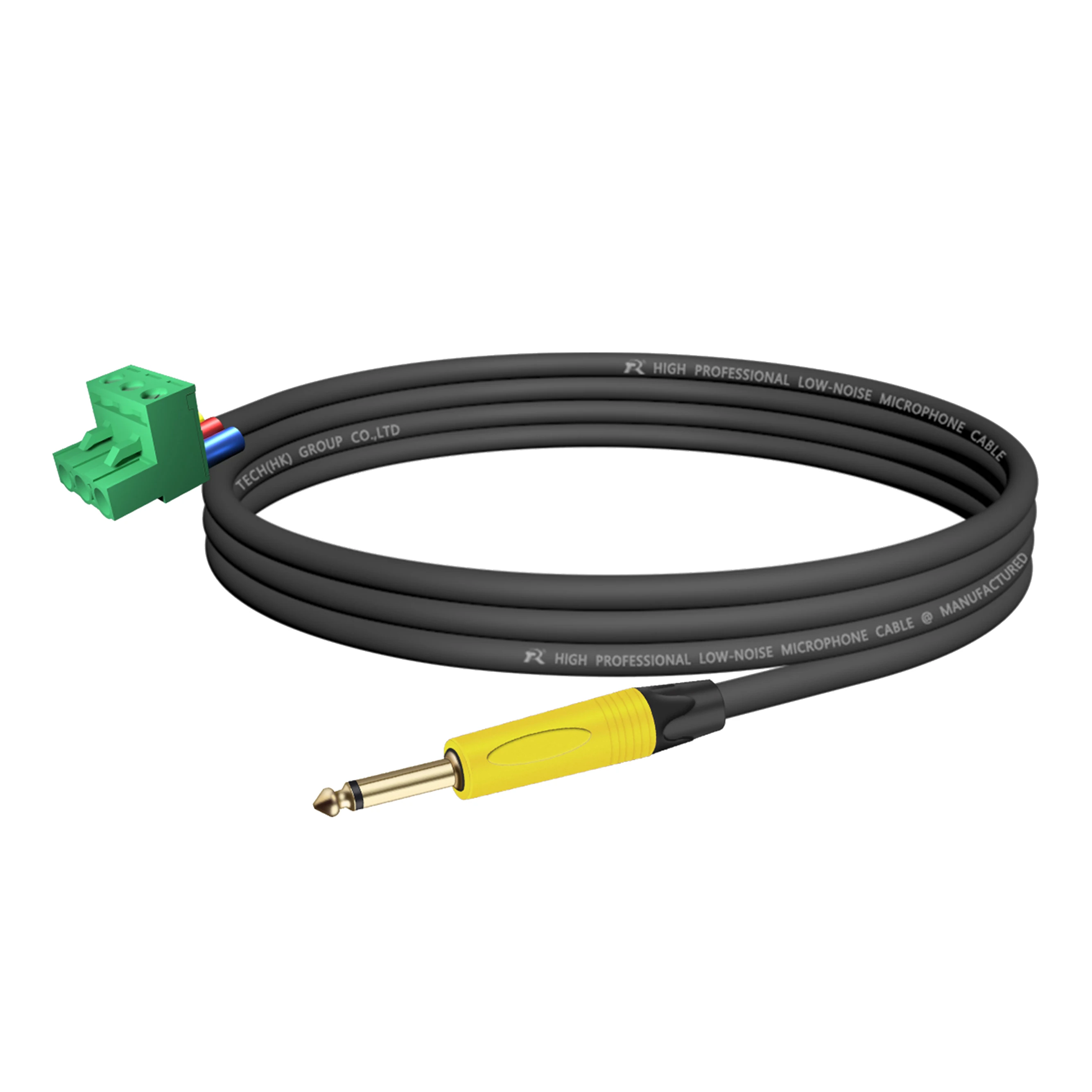 6,5mm TS zu PHX3M NBKF/2EDG-5.08 3-poliger PCB-Schraubklemmenadapter, 1/4" TS Mono Stecker, für Kopfhörer, Lautsprecher – Detail 11
