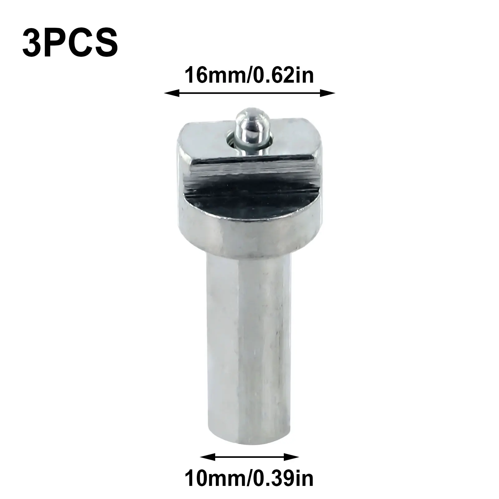 Electric Drill Dredge Connector Adapter for Sewer Spring Pipe Cleaning Tool Galvanized Carbon Steel 16mm Diameter 3pcs Rod Set
