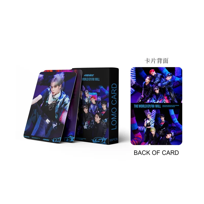 ATEEZ Laserkaart Holografische Fotokaart LOMO Kaart Seonghwa Yunho Meisje Gift Collection Mooie Foto Card55pcs KPOP Nieuwe Album