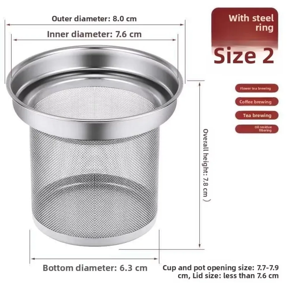 Neues Teesieb aus Edelstahl, multifunktionaler Filter, Ersatz-Tee-Infuser, wiederverwendbares Sieb für losen Tee
