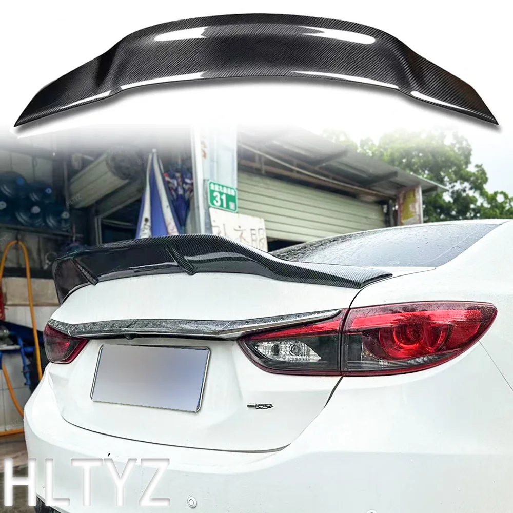 

Подходит для Mazda 6 Atenza 2014-2018 годов выпуска, высококачественный спойлер на крышку багажника из карбона/FRP/глянцевого черного материала, автомобильные запчасти, элементы обвеса.