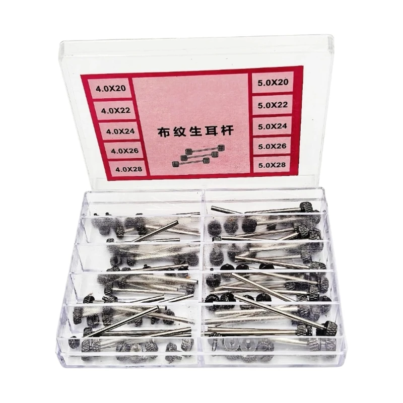 50Pcs Textured Steel Watch Band Pins In 4mm And 5mm For DIY Repair Projects 55KA