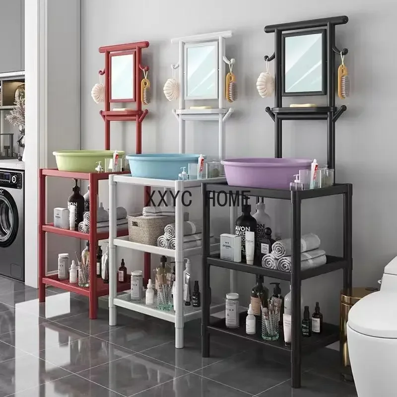

Household Rural New Multi-Layer Bathroom Toilet Old Hand Washing Rack Storage Washbasin Stand