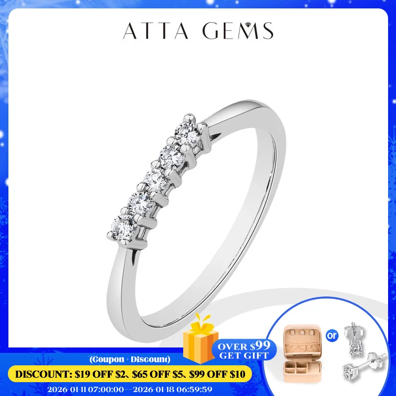 ATTAGEMS 2mm Round Cut lab Diamond Ring Pure 10k 14K 18K Gold for Women Girl Anniversary Gift Simple Versatile Ring Fine Jewelry