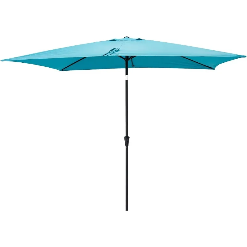 Rectangular Outdoor Patio Market Table Umbrella with Tilt 6.5 x 10 ft