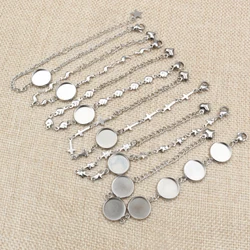 2pcs 12mm 14mm 16mm 18mm 20mm 316 stainless steel Bangle Base Bracelet Blank Findings Tray Bezel Setting Cabochon Cameo