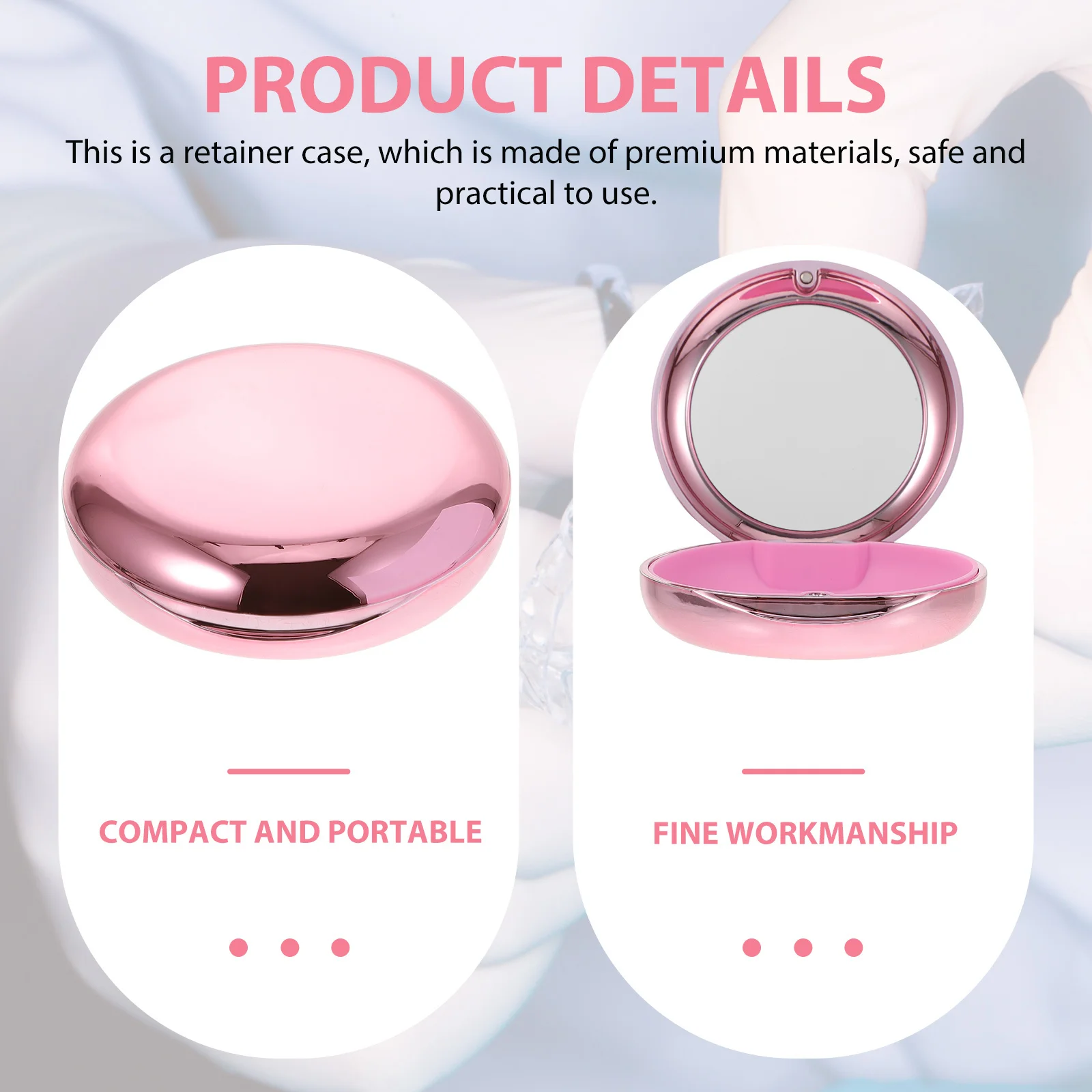 

1pc Orthodontic Retainer Case Premium Portable Mini Dental Storage Box For Denture Braces Guard Oral Care Container