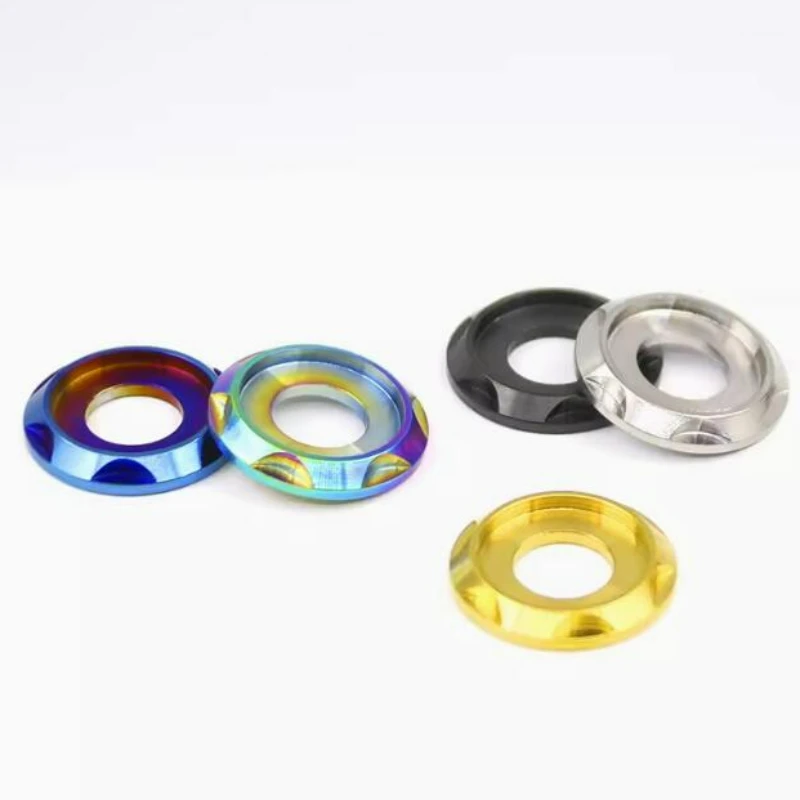 2pcs Titanium Alloy Step Shims M5 M6 M8 M10 Decorative Shims Calf Electric Motorcycle Modification Universal Screw Decoration image 2