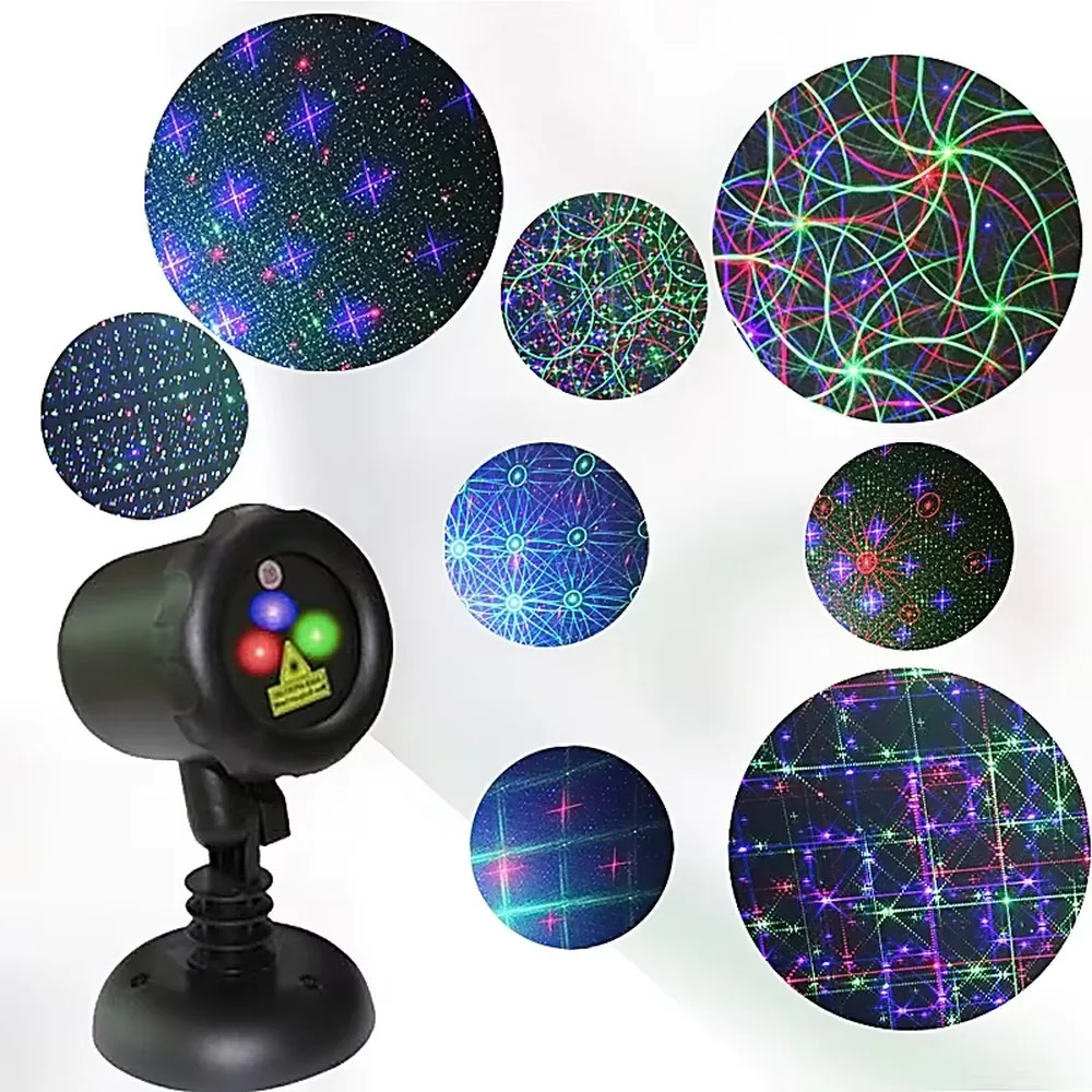 Red Green Blue Motion 8 Flower Patterns GardenLED Outdoor Christmas Wireless Remote Control IP65 Waterproof