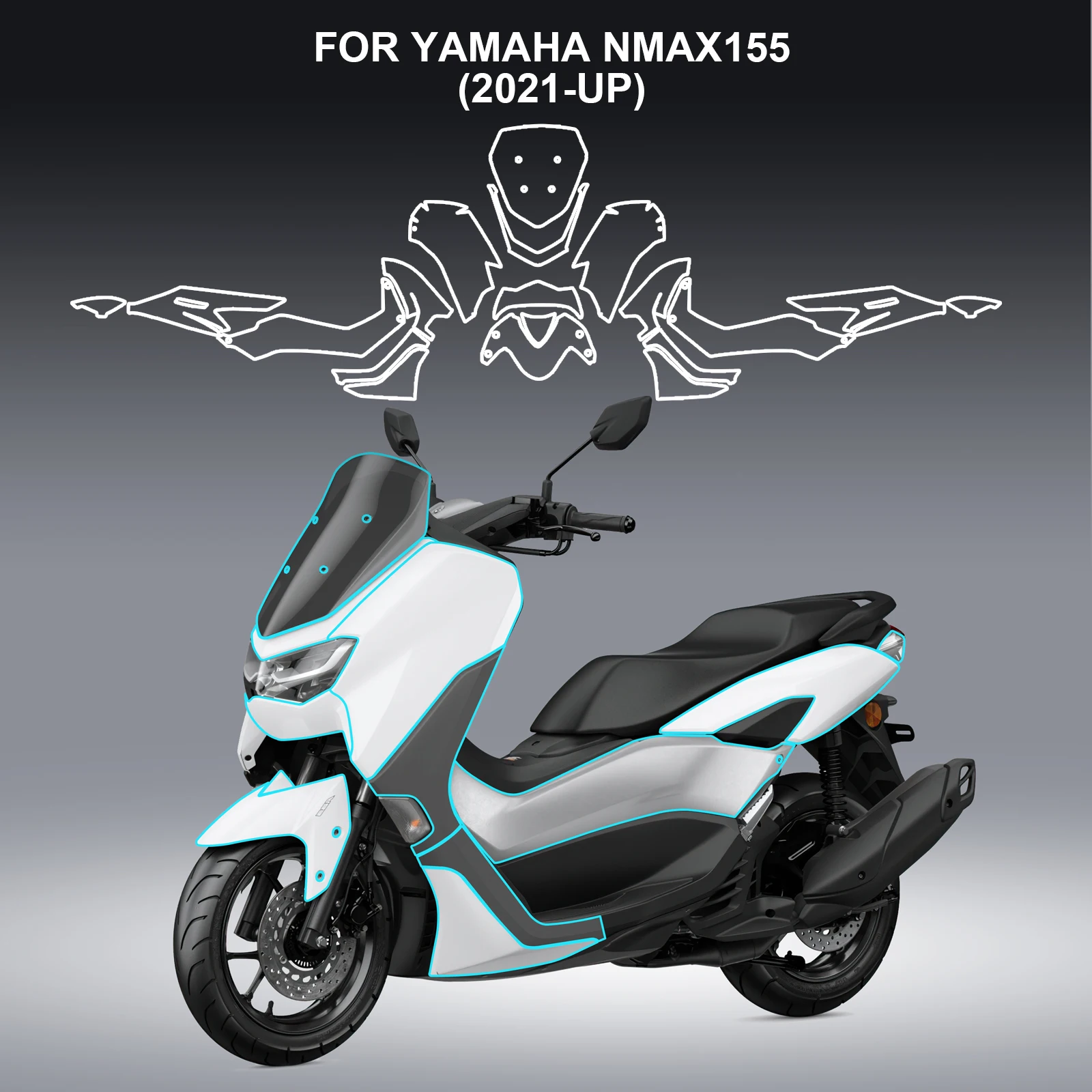 

For Yamaha NMAX155 NMAX 155 nmax155 2021 2022 2023 2024 2025 2026 Motorcycle Protective Film TPU Paint Protection Anti-scratch