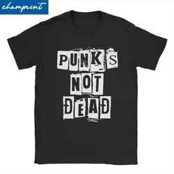 Vintage Retro Punks Not Dead Rock T-Shirts Men Women's Round Collar Cotton T Shirts Tee Shirt Graphic Printed Clothes